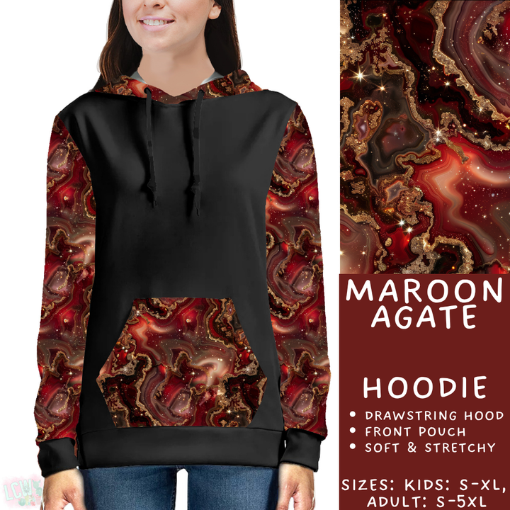 Batch #448 - Agate Collection - Closes 11/17 - ETA early Jan - Maroon Agate Hoodie