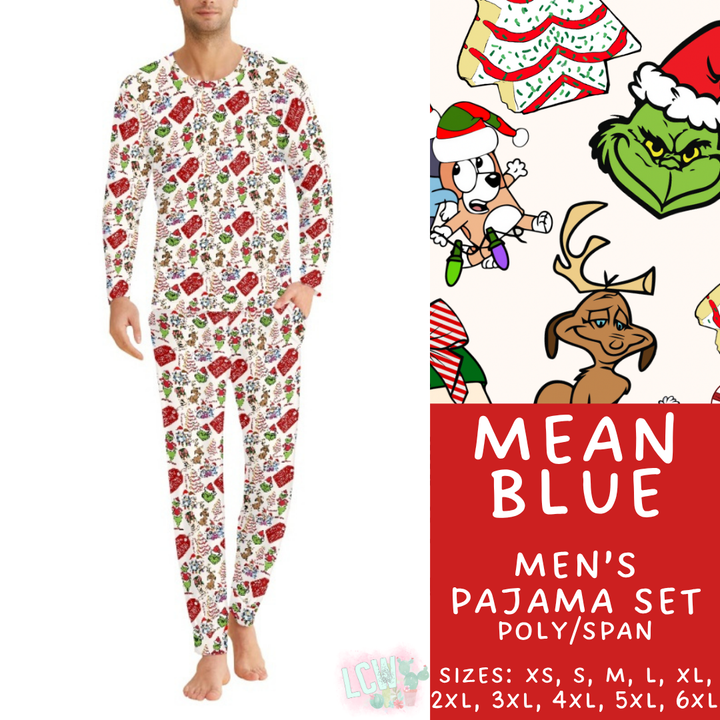 Batch #431 - Character Christmas Pajamas - Closes 10/16 - ETA late Nov - Mean Blue Men's Pajama Set