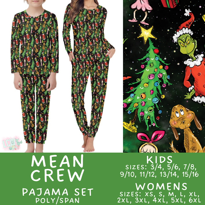 Batch #412 - Christmas Family Pajamas 2 - Closes 9/12 - ETA late October - Mean Crew Women's & Kid's Pajama Set