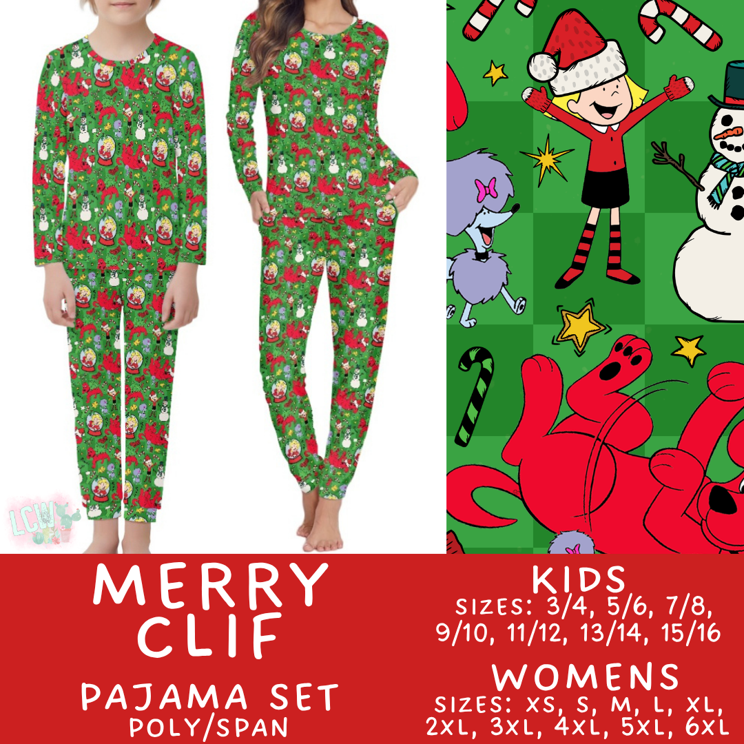 Batch #431 - Character Christmas Pajamas - Closes 10/16 - ETA late Nov - Merry Clif Women's & Kid's Pajama Set