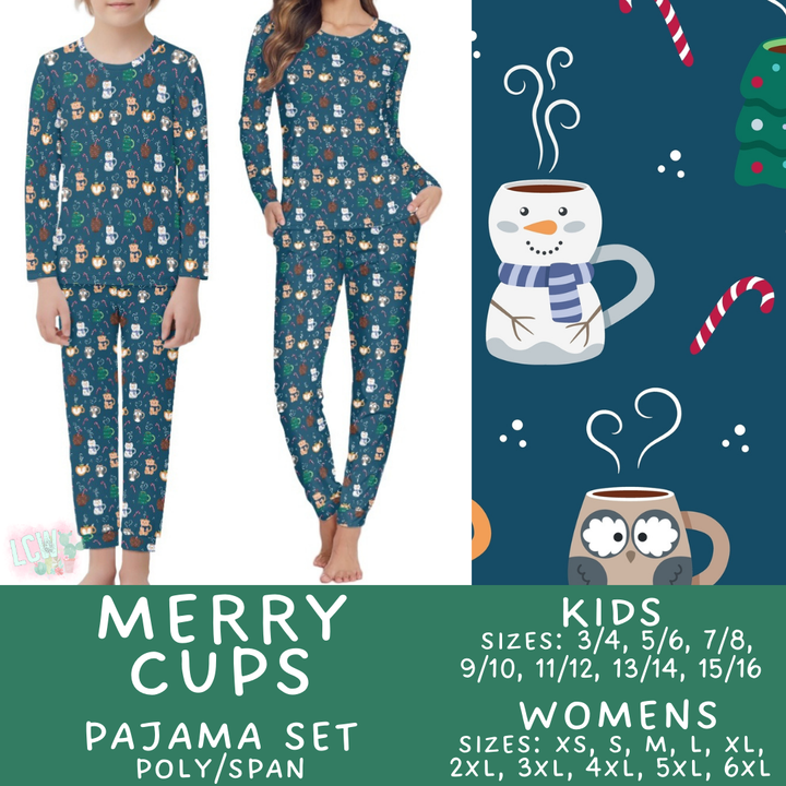 Batch #425 - Winter Family Pajamas - Closes 10/6 - ETA late Nov - Merry Cups Women's & Kid's Pajama Set
