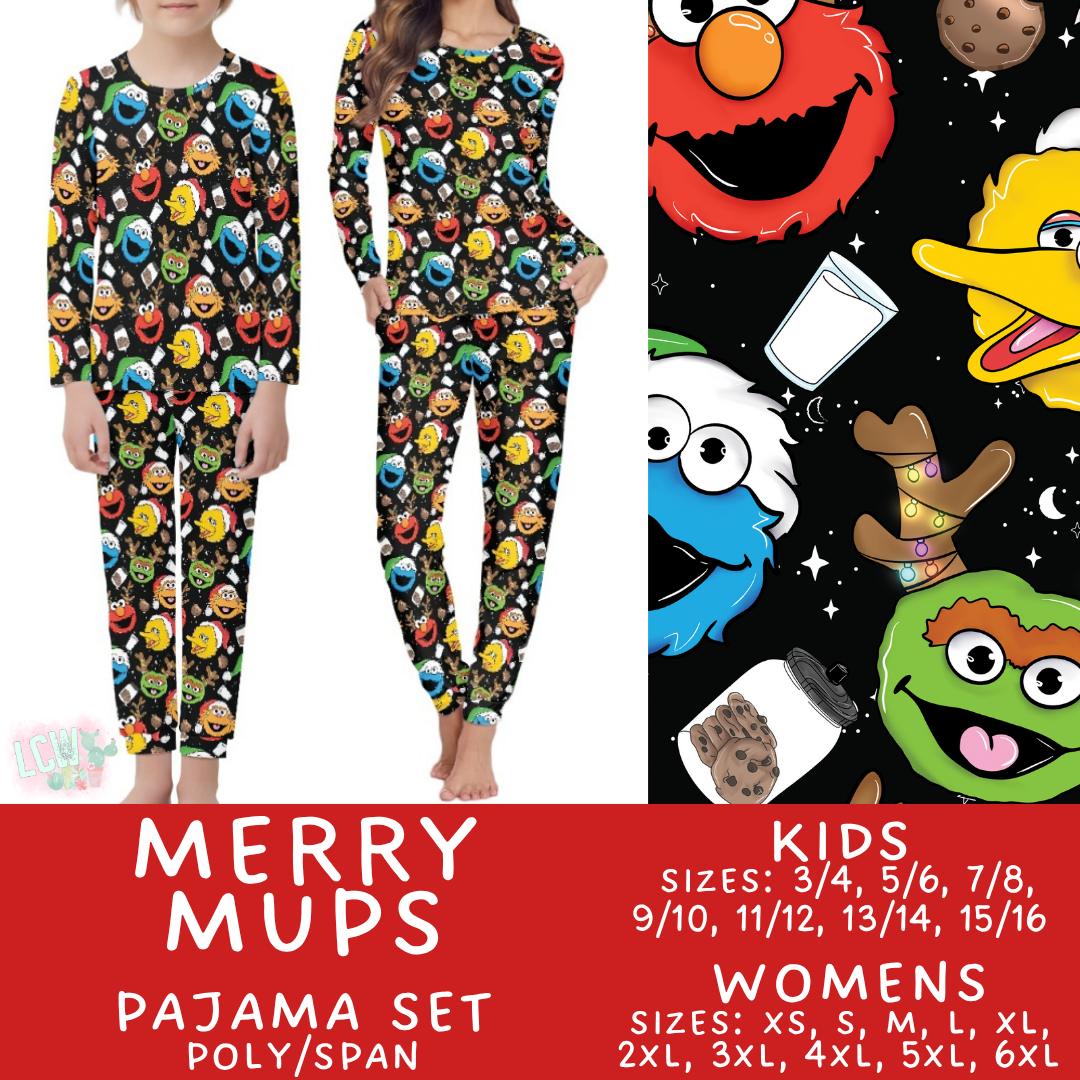 Batch #431 - Character Christmas Pajamas - Closes 10/16 - ETA late Nov - Merry Mups Women's & Kid's Pajama Set