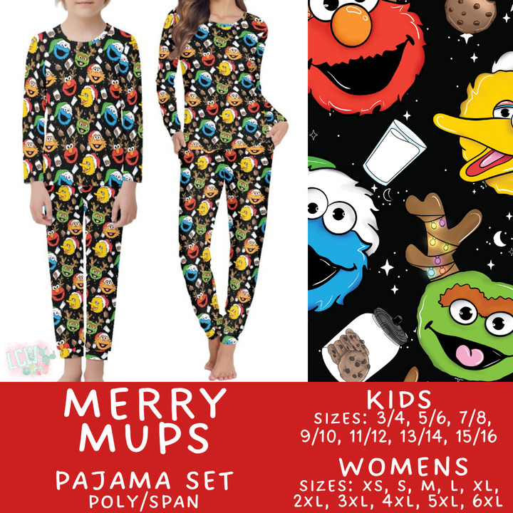 Batch #431 - Character Christmas Pajamas - Closes 10/16 - ETA late Nov - Merry Mups Women's & Kid's Pajama Set
