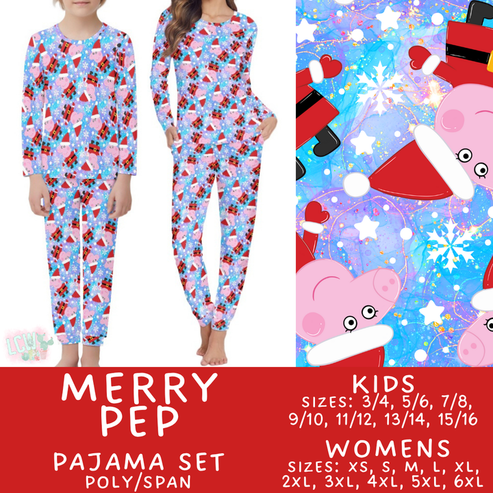 Batch #431 - Character Christmas Pajamas - Closes 10/16 - ETA late Nov - Merry Pep Women's & Kid's Pajama Set