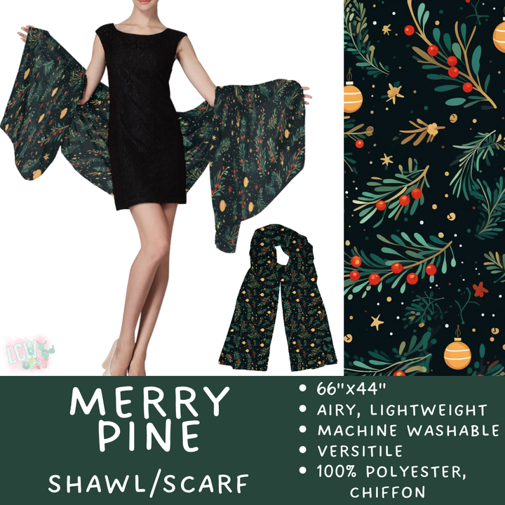 Batch #415 - The Scarf/Shawl Collection - Closes 9/18 - ETA early Nov - Merry Pine Scarf/Shawl