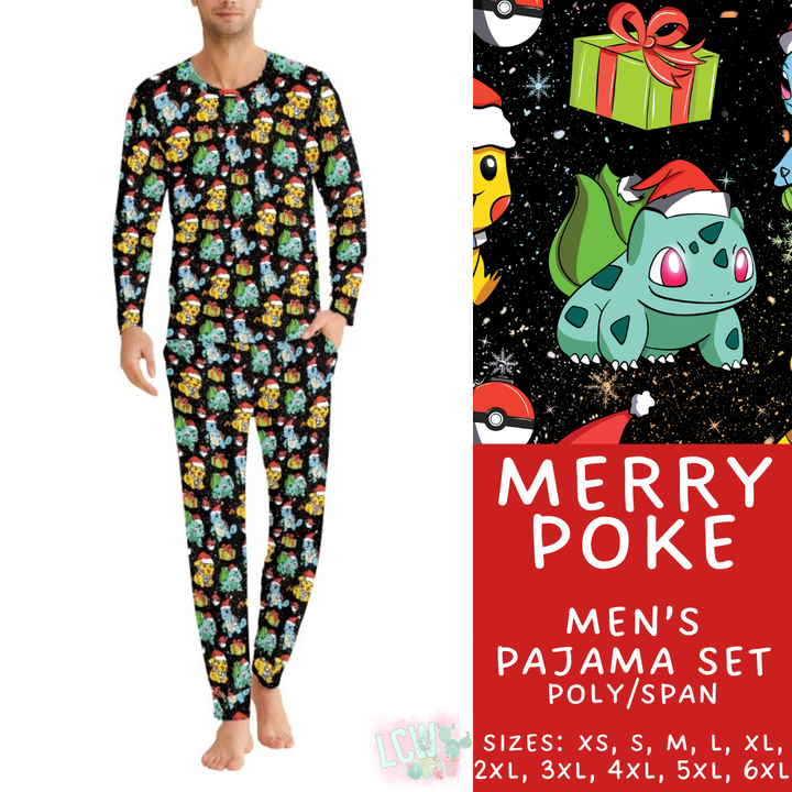 Batch #431 - Character Christmas Pajamas - Closes 10/16 - ETA late Nov - Merry Poke Men's Pajama Set