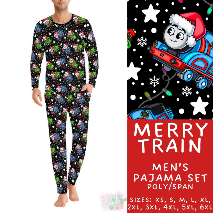 Batch #431 - Character Christmas Pajamas - Closes 10/16 - ETA late Nov - Merry Train Men's Pajama Set