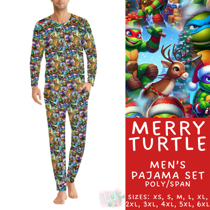 Batch #431 - Character Christmas Pajamas - Closes 10/16 - ETA late Nov - Merry Turtle Men's Pajama Set