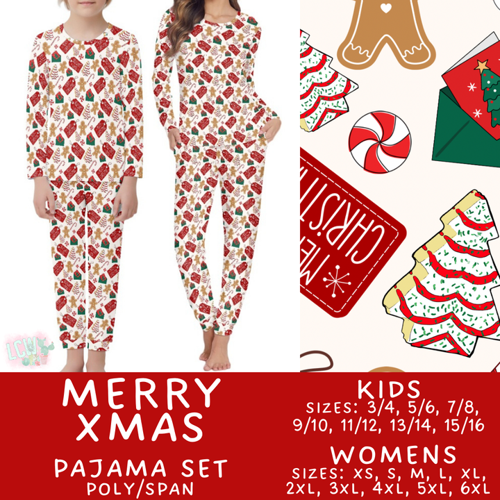 Batch #412 - Christmas Family Pajamas 2 - Closes 9/12 - ETA late October - Merry Xmas Women's & Kid's Pajama Set