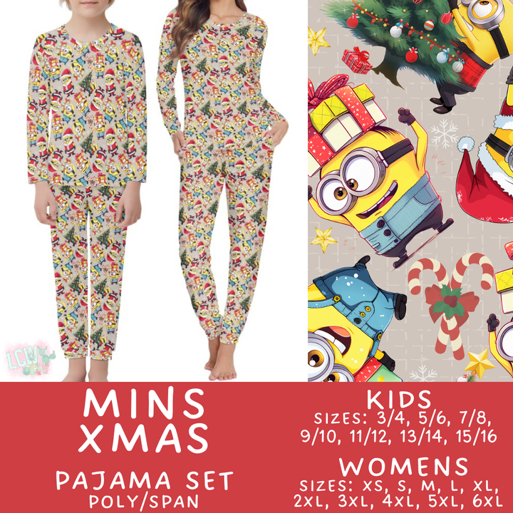 Batch #412 - Christmas Family Pajamas 2 - Closes 9/12 - ETA late October - Mins Xmas Women's & Kid's Pajama Set