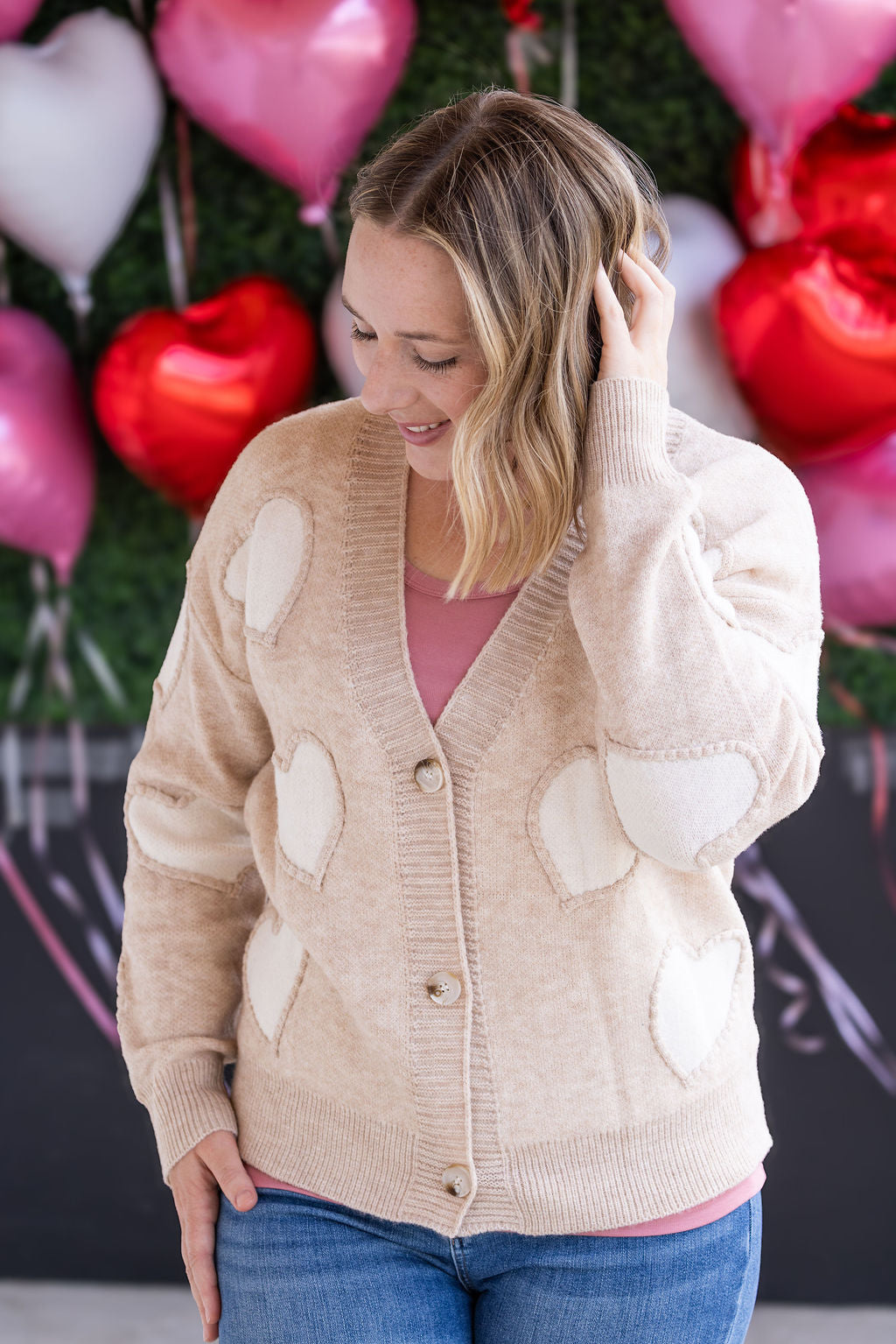 IN STOCK Sweetheart Cardigan - Tan