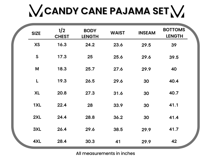 IN STOCK Candy Cane Pajama Set