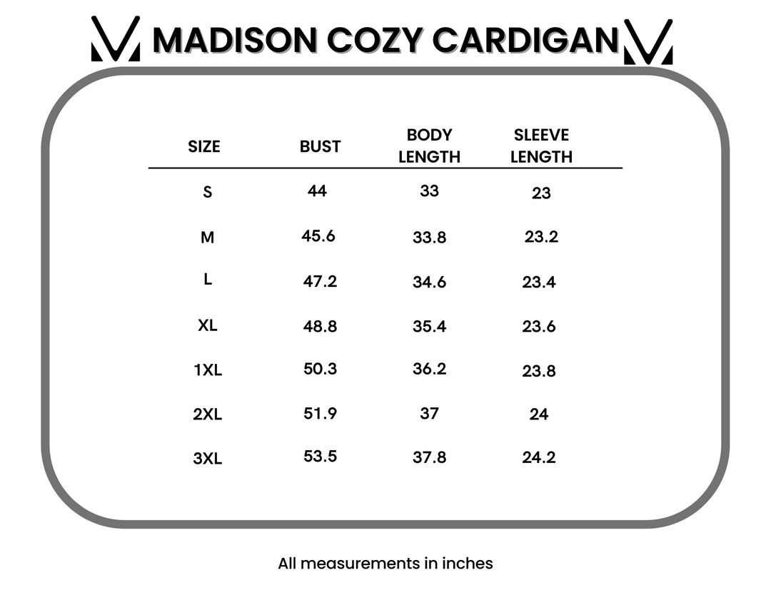 IN STOCK Madison Cozy Cardigan - Black