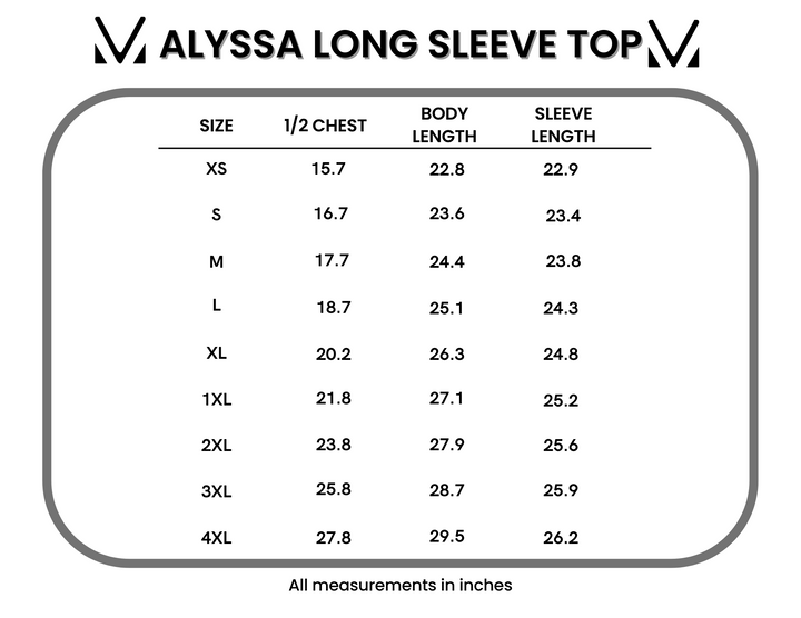 IN STOCK Alyssa Long Sleeve Top - Olive Meadow