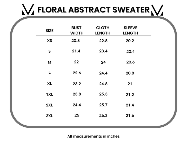 IN STOCK Floral Abstract Sweater - Grey