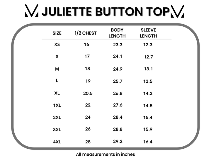 IN STOCK Juliette Button Top - Blue FINAL SALE
