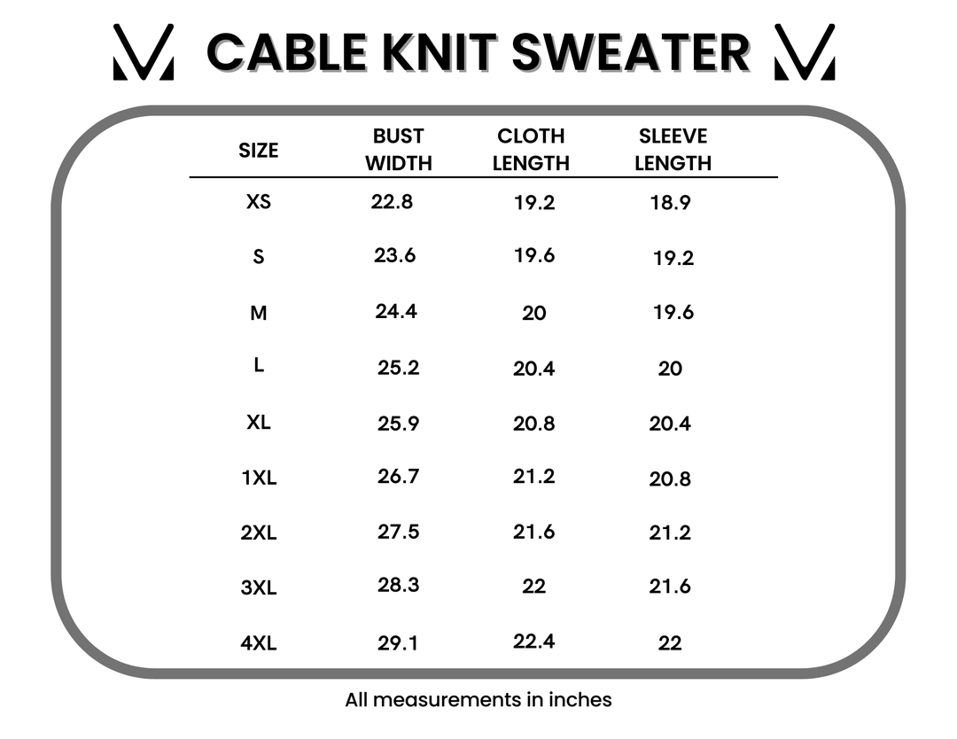 IN STOCK Cable Knit Sweater - Charcoal