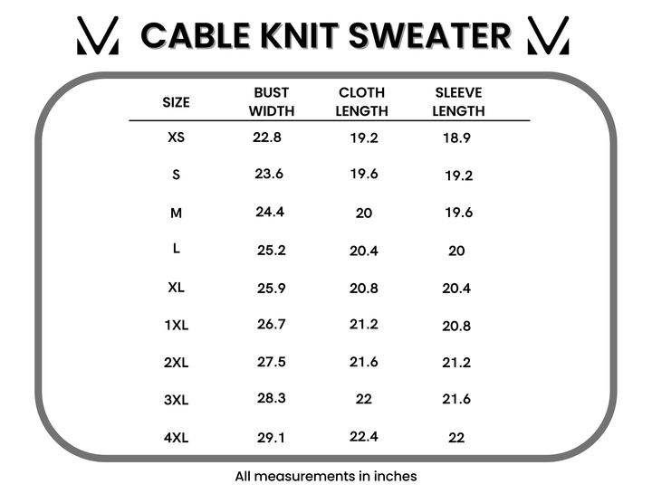 IN STOCK Cable Knit Sweater - Latte