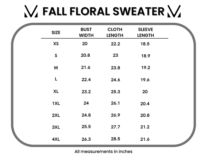 IN STOCK Fall Floral Sweater - Beige
