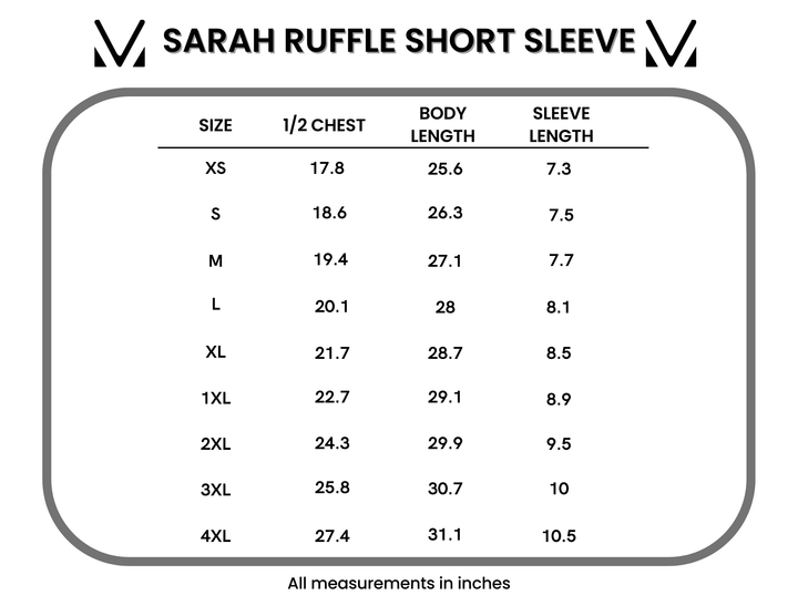 IN STOCK Sarah Ruffle Short Sleeve - Blushwood Floral