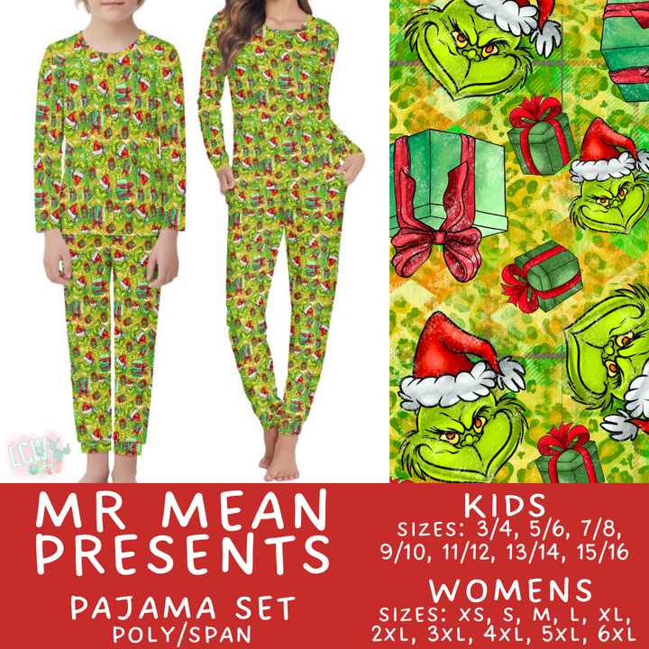 Batch #412 - Christmas Family Pajamas 2 - Closes 9/12 - ETA late October - Mr Mean Presents Women's & Kid's Pajama Set