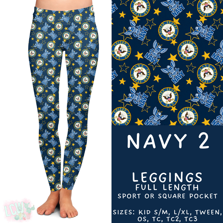 Batch #414 - Military 2 Collection - Closes 9/17 - ETA early Nov - Navy 2 Full Length Leggings