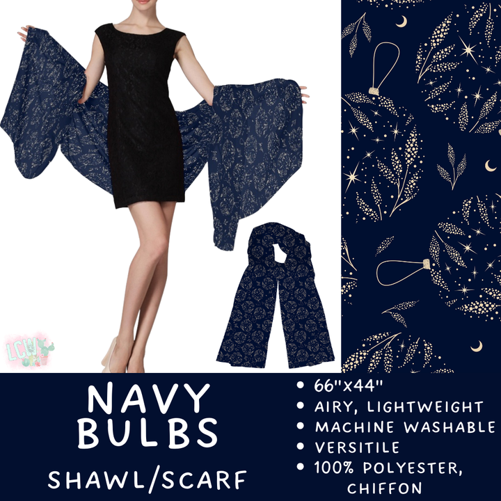 Batch #415 - The Scarf/Shawl Collection - Closes 9/18 - ETA early Nov - Navy Bulbs Scarf/Shawl