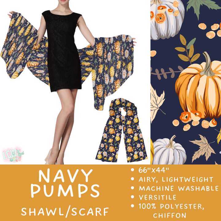 Batch #415 - The Scarf/Shawl Collection - Closes 9/18 - ETA early Nov - Navy Pumps Scarf/Shawl