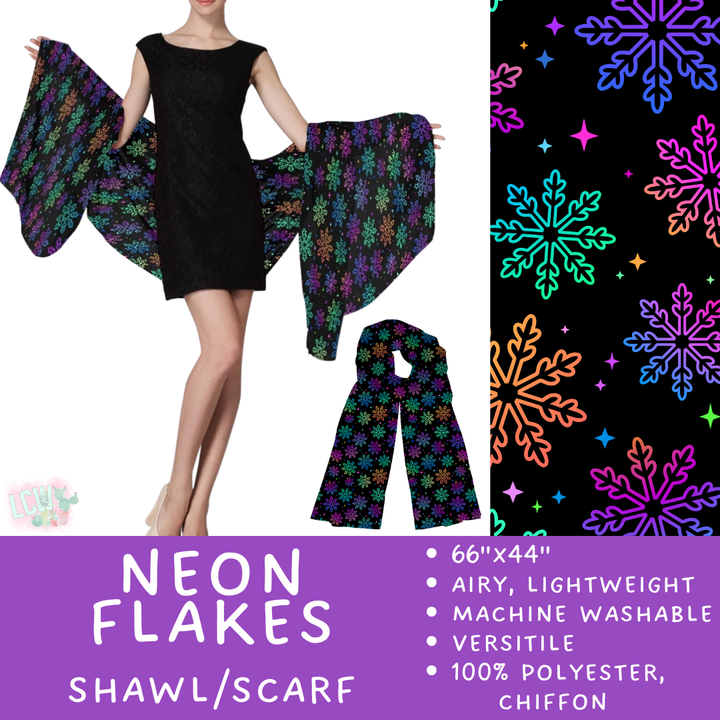 Batch #415 - The Scarf/Shawl Collection - Closes 9/18 - ETA early Nov - Neon Flakes Scarf/Shawl
