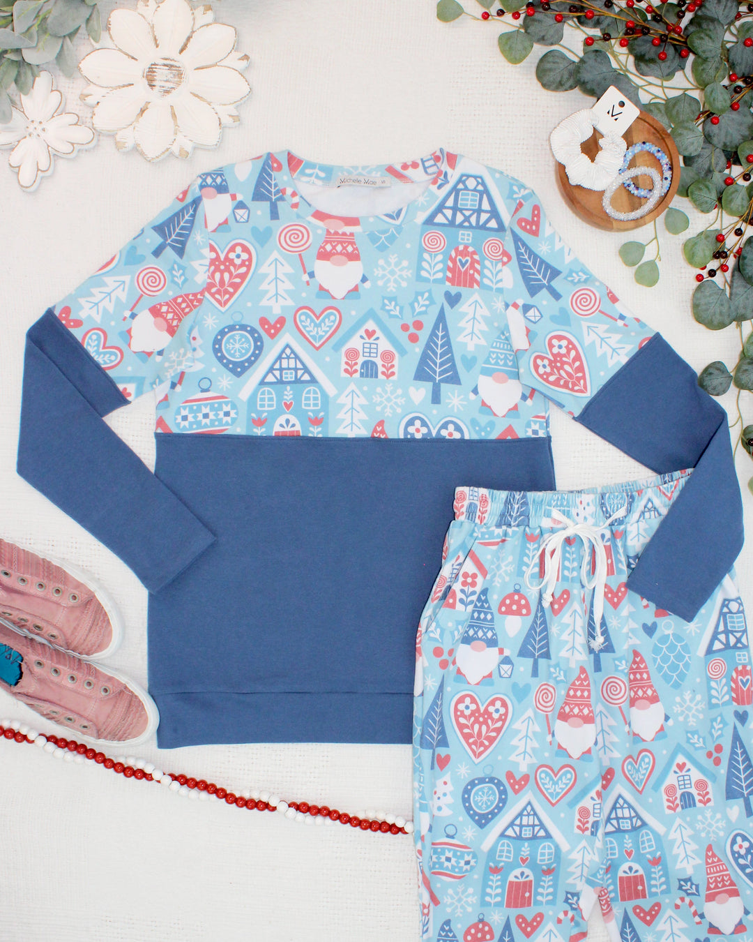 IN STOCK Natalie Pullover - Winter Gnome and Blue