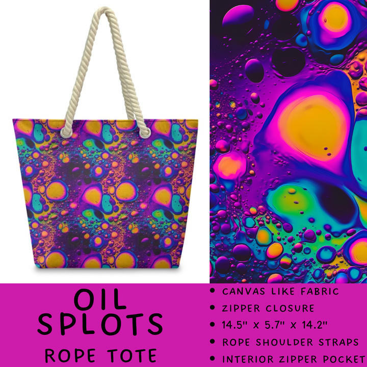 Batch #447 - The Rope Tote - Closes 11/13 - ETA late Dec - Oil Splots Rope Tote