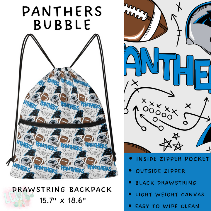 Batch #420 - End Zone Gear - Closes 9/26 - ETA mid Nov - Panthers Bubble Drawstring Backpack