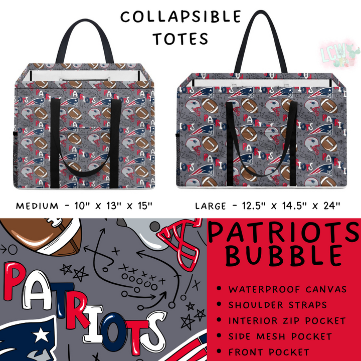 Batch #420 - End Zone Gear - Closes 9/26 - ETA mid Nov - Patriots Bubble Collapsible Tote