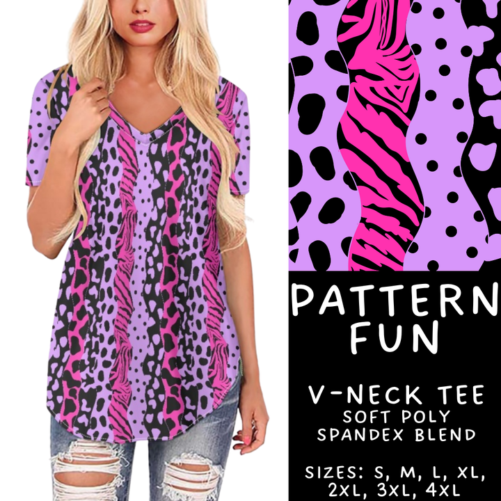 Batch #408 - Fun Run 14 - Closes 9/5 - ETA mid/late October - Pattern Fun V-Neck Tee