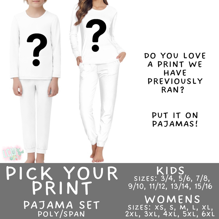 Batch #412 - Christmas Family Pajamas 2 - Closes 9/12 - ETA late October - Pick Your Print Women's & Kid's Pajama Set