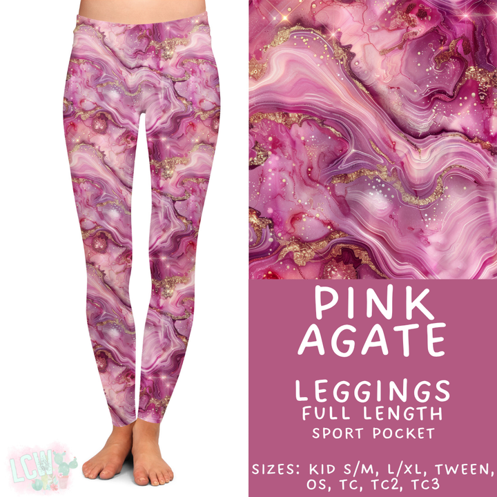 Batch #448 - Agate Collection - Closes 11/17 - ETA early Jan - Pink Agate Full Length Leggings