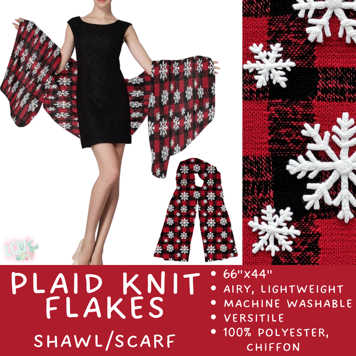 Batch #415 - The Scarf/Shawl Collection - Closes 9/18 - ETA early Nov - Plaid Knit Flakes Scarf/Shawl