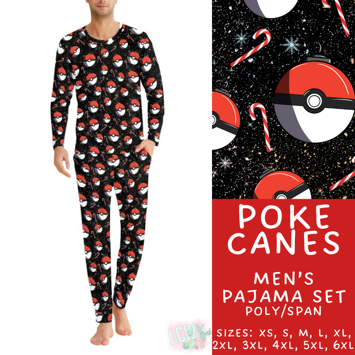 Batch #431 - Character Christmas Pajamas - Closes 10/16 - ETA late Nov - Poke Canes Men's Pajama Set