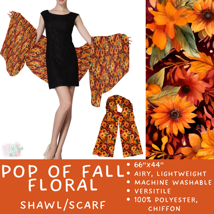 Batch #415 - The Scarf/Shawl Collection - Closes 9/18 - ETA early Nov - Pop of Fall Floral Scarf/Shawl