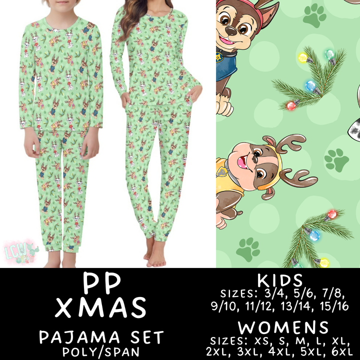Batch #412 - Christmas Family Pajamas 2 - Closes 9/12 - ETA late October - PP Xmas Women's & Kid's Pajama Set
