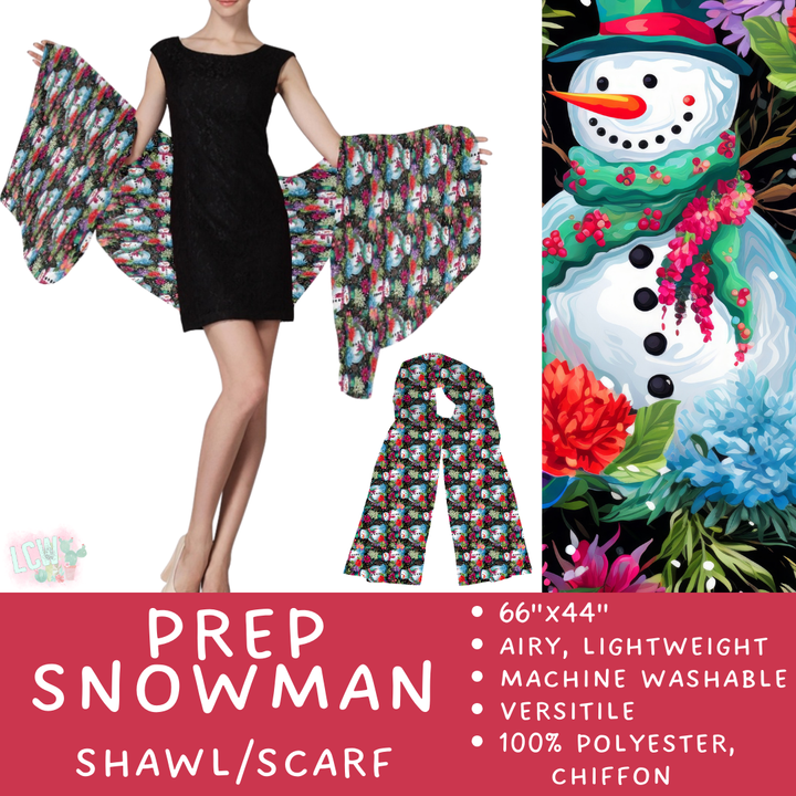 Batch #415 - The Scarf/Shawl Collection - Closes 9/18 - ETA early Nov - Prep Snowman Scarf/Shawl