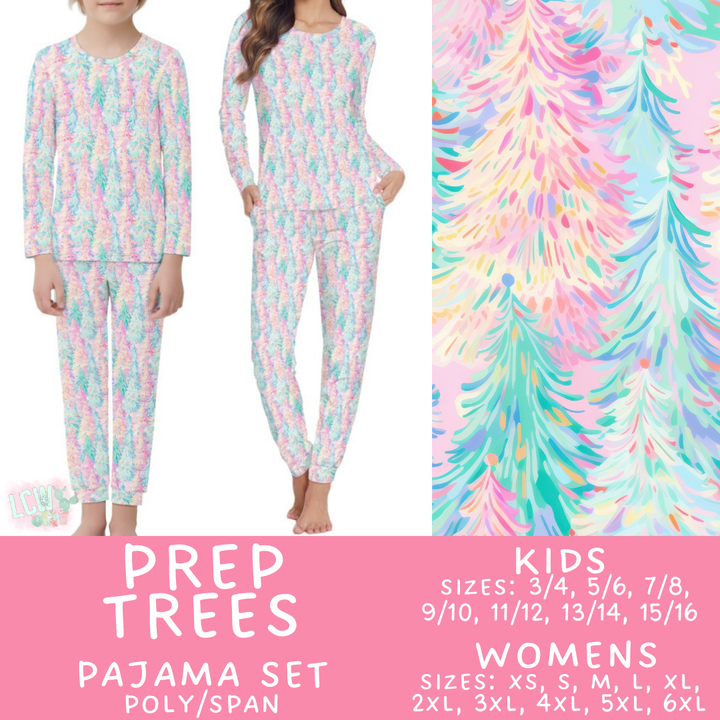 Batch #425 - Winter Family Pajamas - Closes 10/6 - ETA late Nov - Prep Trees Women's & Kid's Pajama Set