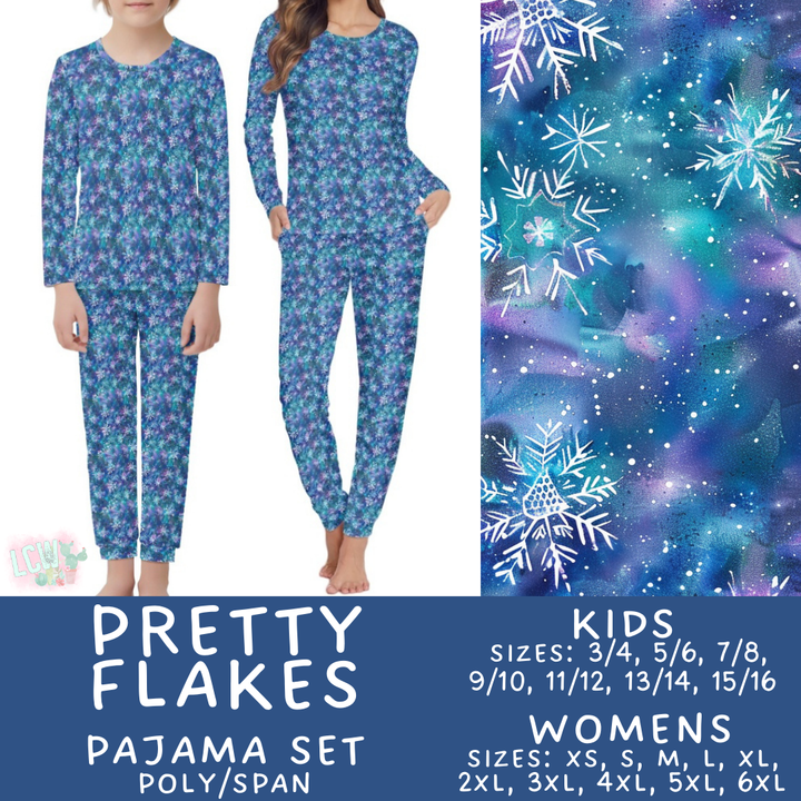 Batch #412 - Christmas Family Pajamas 2 - Closes 9/12 - ETA late October - Pretty Flakes Women's & Kid's Pajama Set