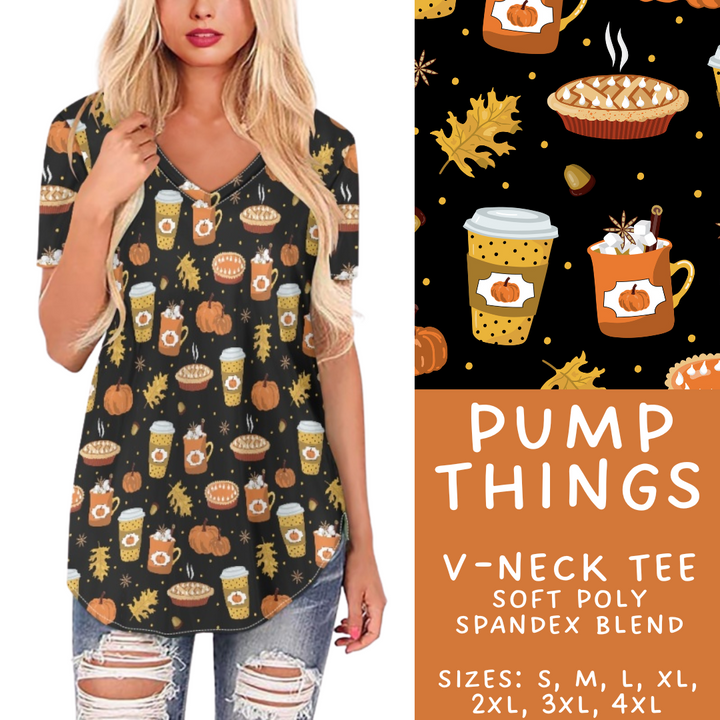 Batch #407 - Fall Fun 2 - Closes 9/4 - ETA mid/late October - Pump Things V-Neck Tee