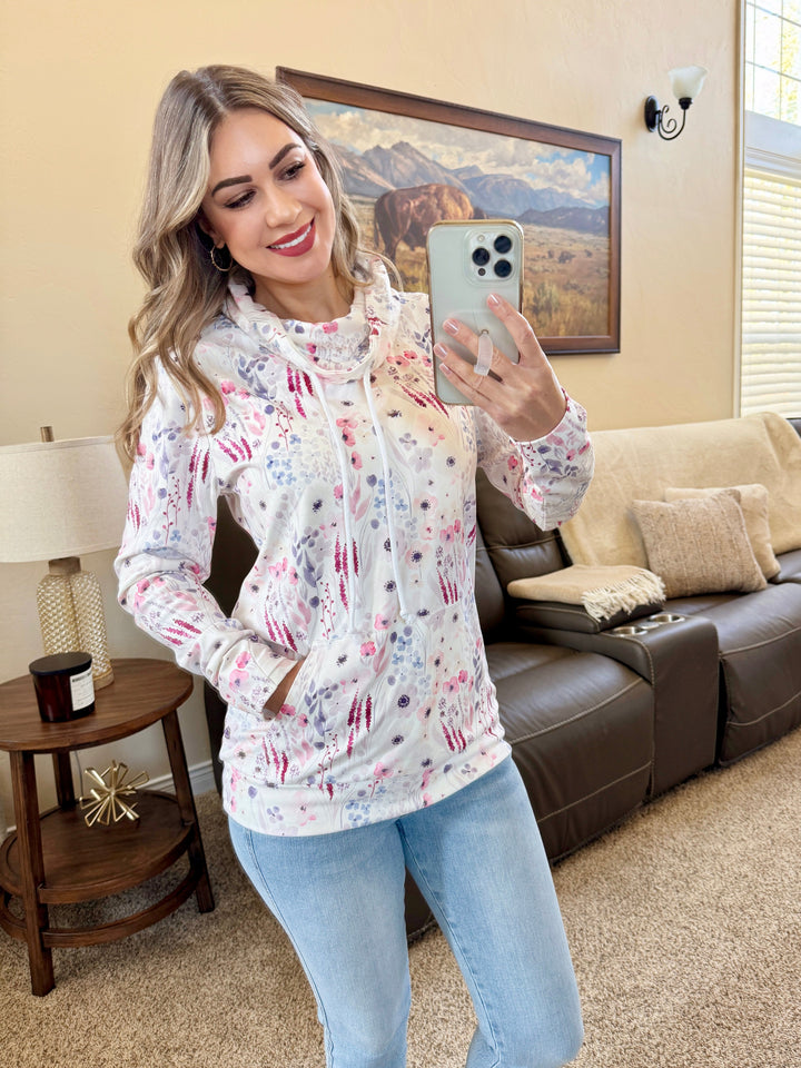 IN STOCK Soft Funnel Neck - Wildflower Gardens