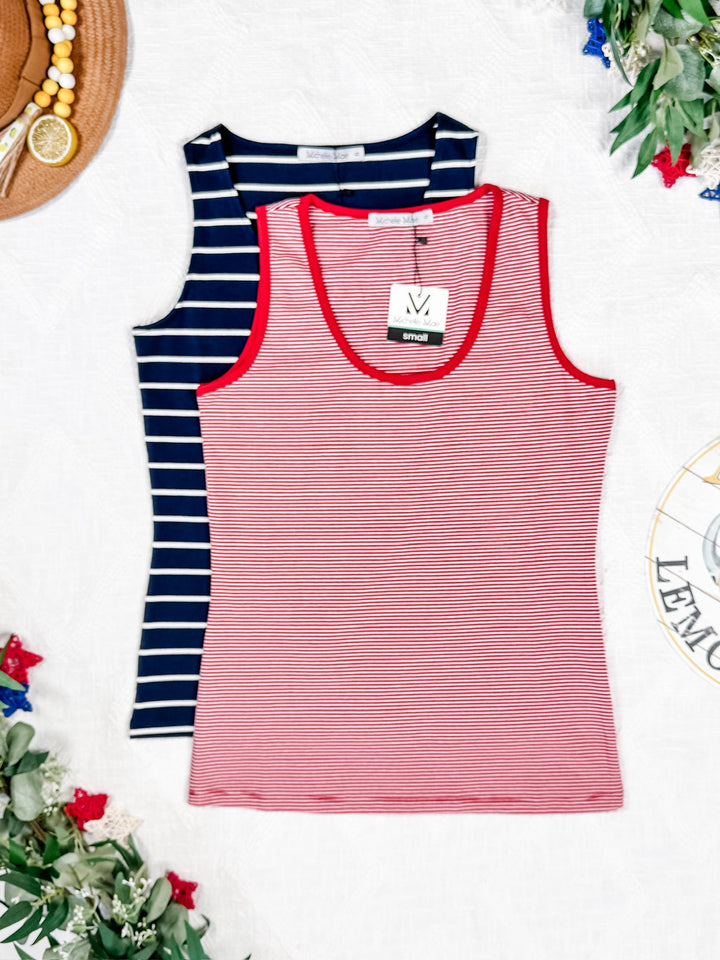 IN STOCK Tiffany Tank - Navy and White Stripes FINAL SALE