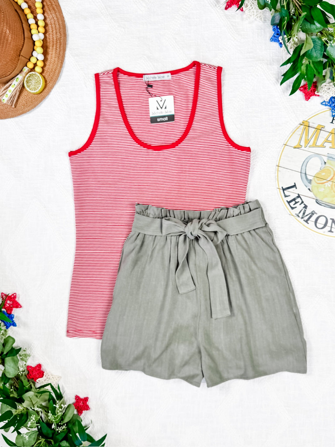 IN STOCK Libby Linen Shorts - Olive