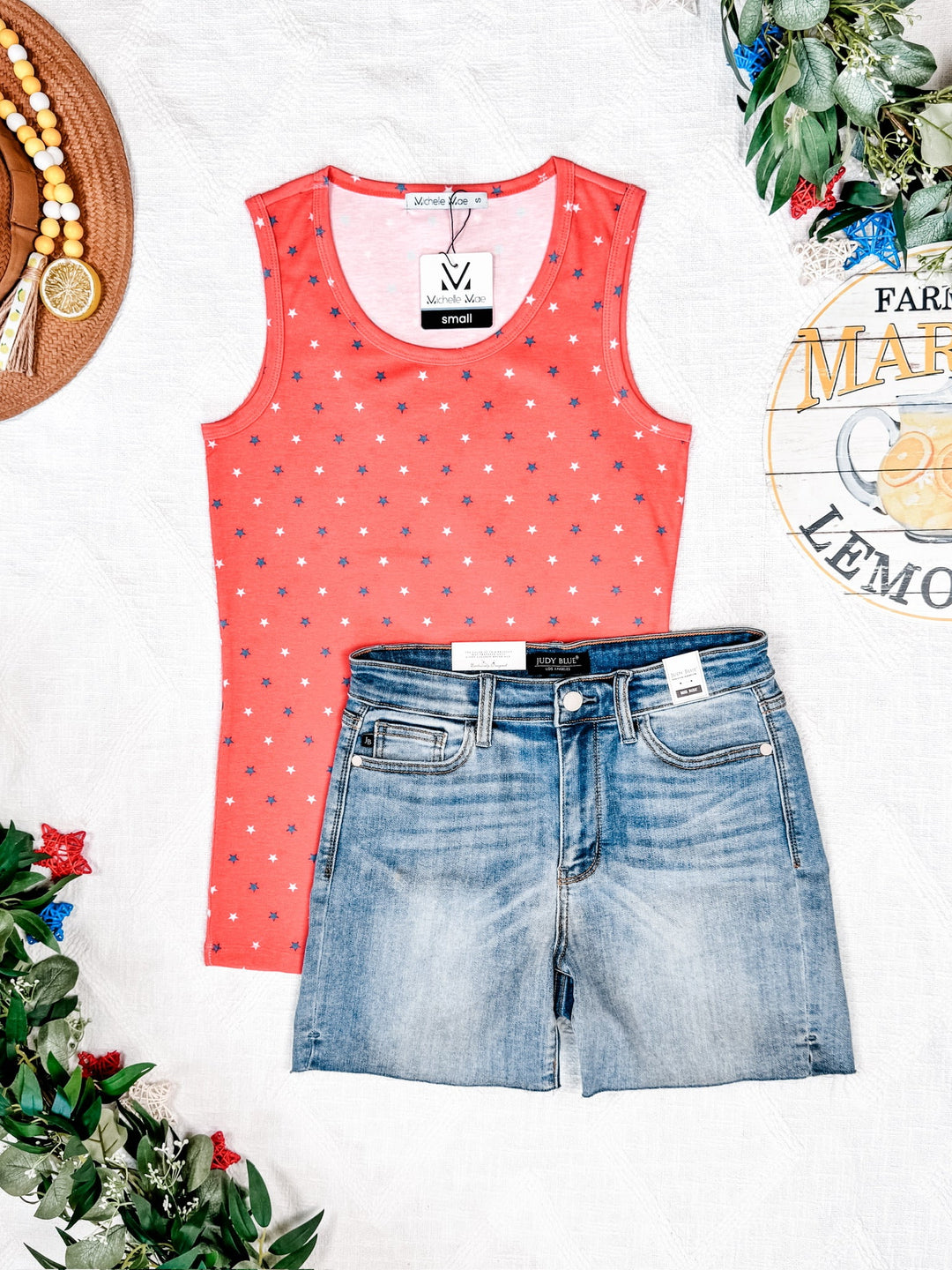 IN STOCK Ava Tank - Red Freedom Stars FINAL SALE