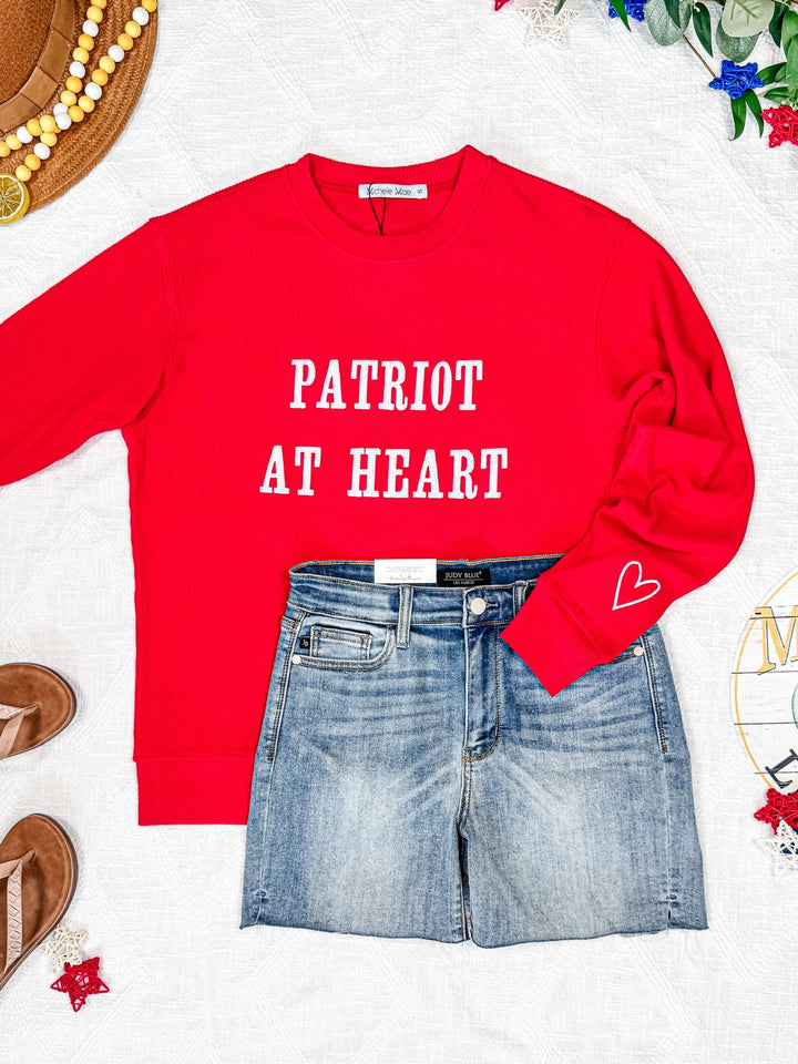 IN STOCK Corrine Embroidered Pullover Top - Patriot at Heart FINAL SALE