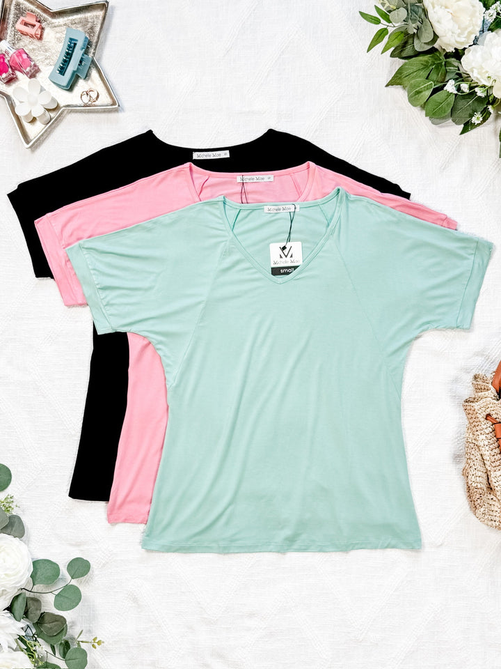 IN STOCK Bamboo V Neck Tee - Mint FINAL SALE